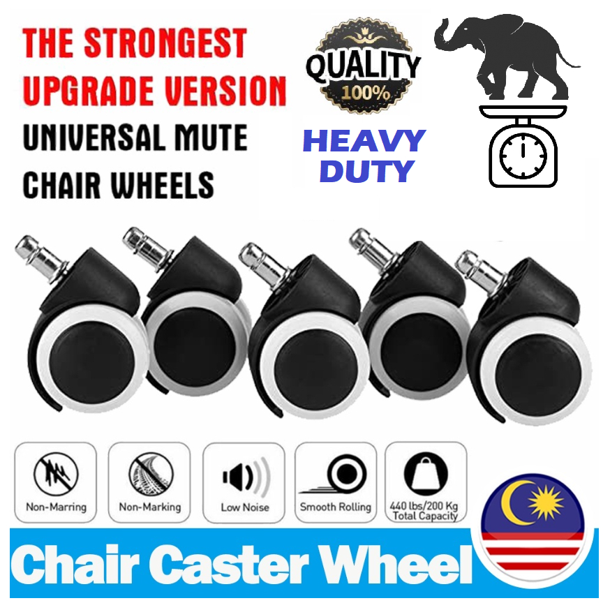 Heavy Duty Office Chair Roller Gaming Chair Roller Twin Wheel Caster Office Chair Wheel Roda Kerusi Pejabat