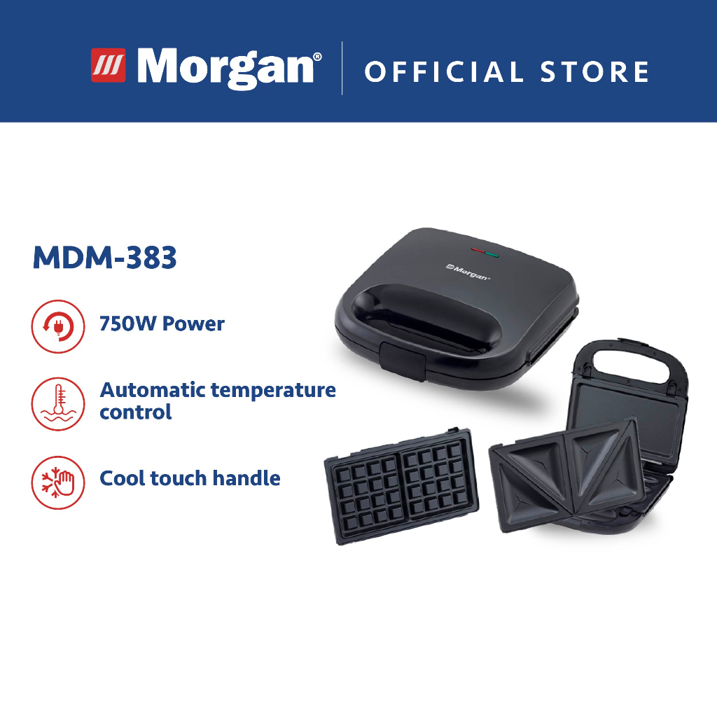 Morgan 3 In 1 Detachable Sandwich Maker Bahulu & Waffle Interchangeable Set MDM-383