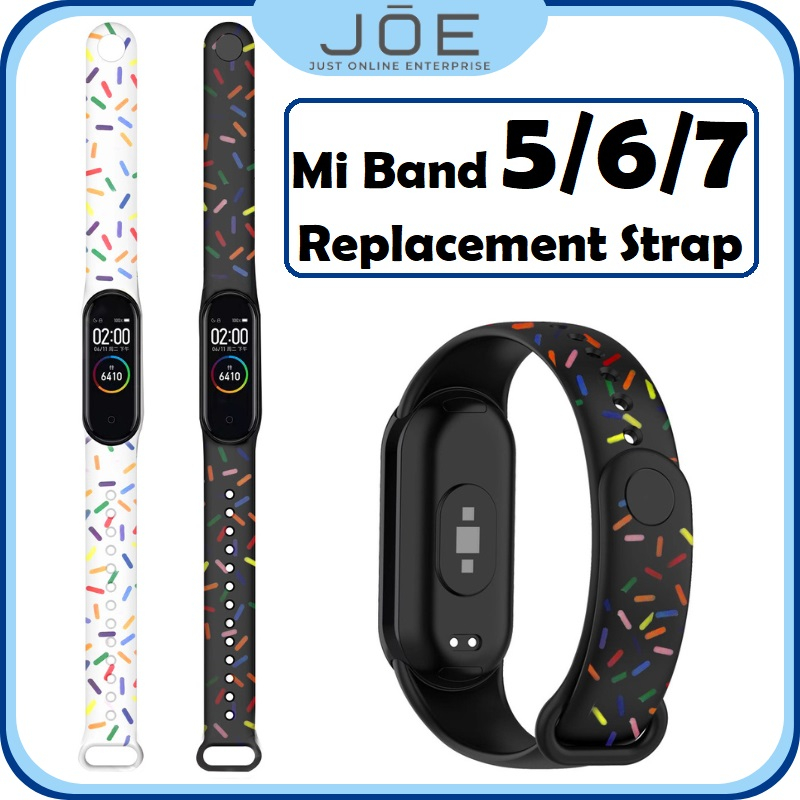 (NEW) Xiaomi Mi band 7 Rainbow Chip Color Strap 6/5 Rainbow Design Mi Band 5 Design Replacement Silicone Strap