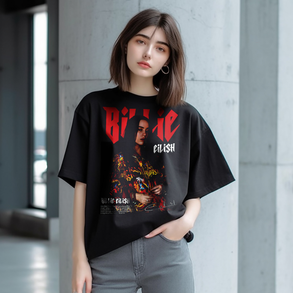 Billie Eilish Baju Band Tshirt Bad Guy Rock Girl Pop Indie Metal Metalcore Vintage | Hot Rock | Rock band lelaki black