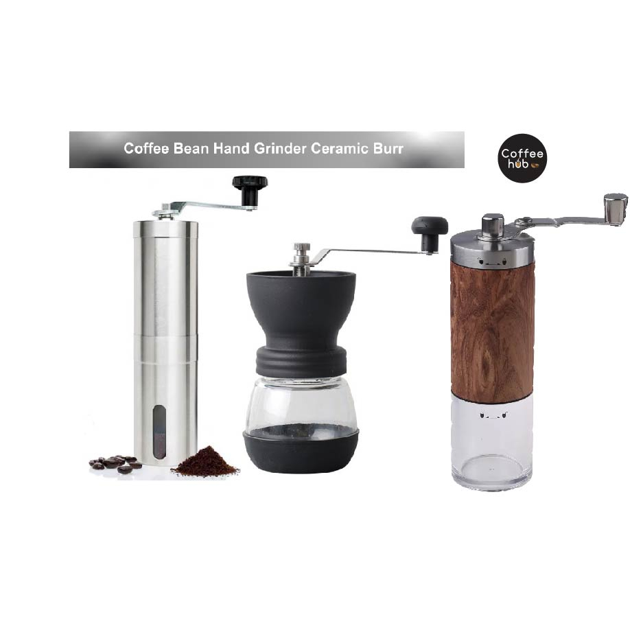 (Ready Stock)Coffee Bean Hand Brew Pour Over French Press Grinder Stainless Steel Ceramic Burr