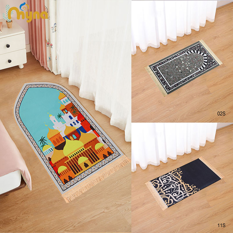 Sejadah Mini Muka Panjang Gebu Travel Anti Slip 35cmx60cm Mudah Lipat untuk Umrah & Haji Prayer Mat Travel