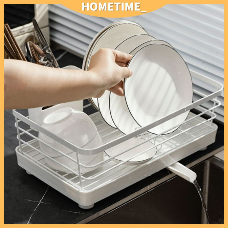 Sinki Rak Pinggan Mangkuk Rak Dapur Kitchen Organizer Storage Rack Stainless Steel Dish Rack Drainer Tray/B80