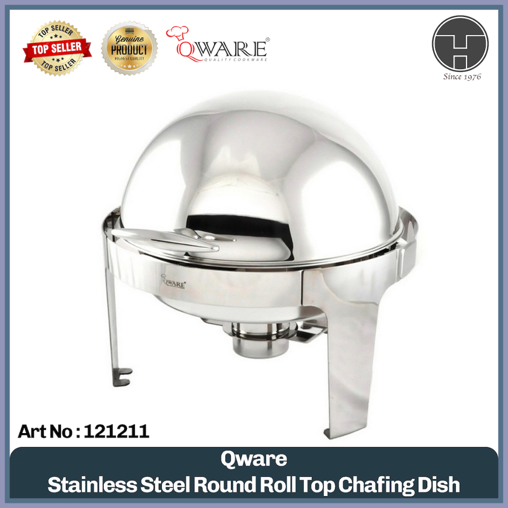 [TeoHin] Qware Stainless Steel Round Roll Top Chafing Dish 121211, Buffet, Round, Hotel, Hotel line, food service tray