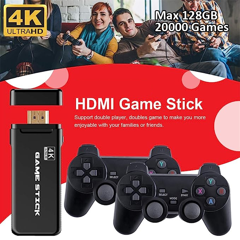 64/128GB Portable 10k Game 4K TV Video Game Console With 2.4G Wireless Controller  PS1 Classic Games Retro Game