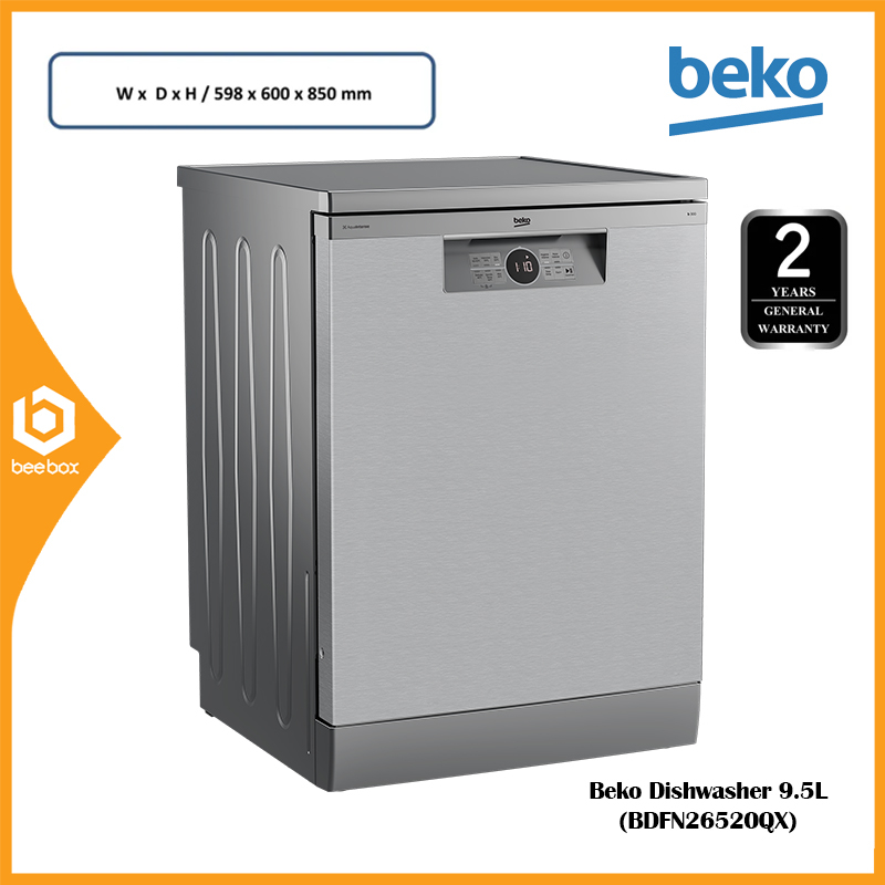 Beko BDFN26520QX 15 Place Setting [6 Program Hygiene Intense Aqualntense] Freestanding Dishwasher Pearl Inox - BDFN26520