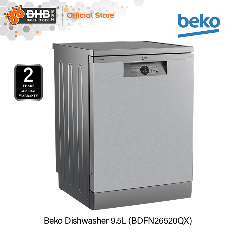 Beko BDFN26520QX 15 Place Setting (6 Program Hygiene Intense Aqualntense) Freestanding Dishwasher Pearl Inox - BDFN26520