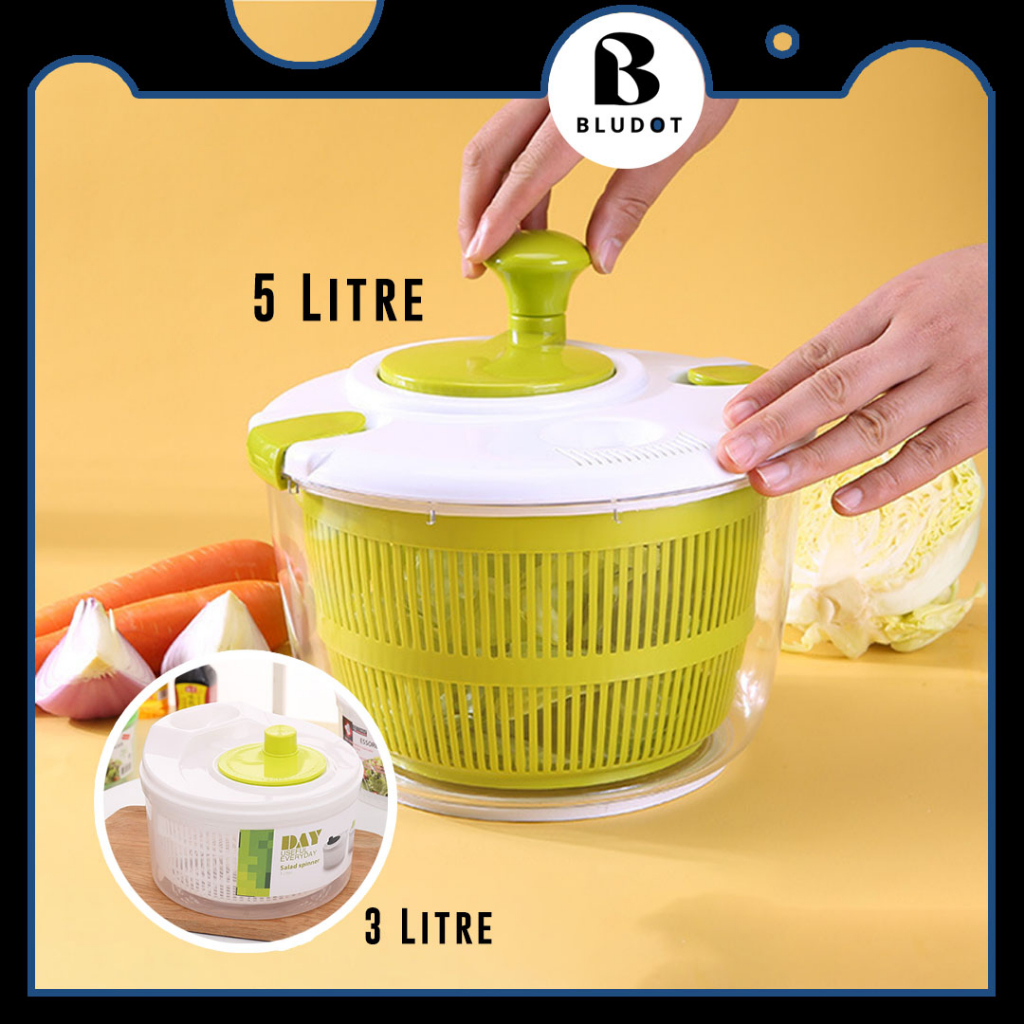 SALAD SPINNER SALAD WASHER PEMUTAR SALAD DEHYDRATOR DRYING SALAD CUCI SALAD WATER DRAIN BASKET