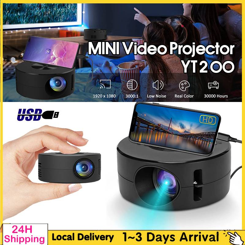 🔥Ready Stock🔥YT200 Projector Mini Phone iPad Portable WIFI Projector Usb Camping Projector Classroom LCD Projector投影機投影仪