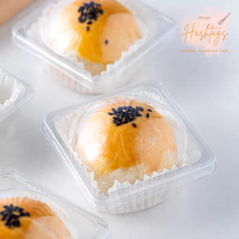 Ready Stock Clear/Transparent Mooncake/Egg Yolk Crisp/Puff Transparent Plastic Tray With Lid 透明款月饼盒托套装