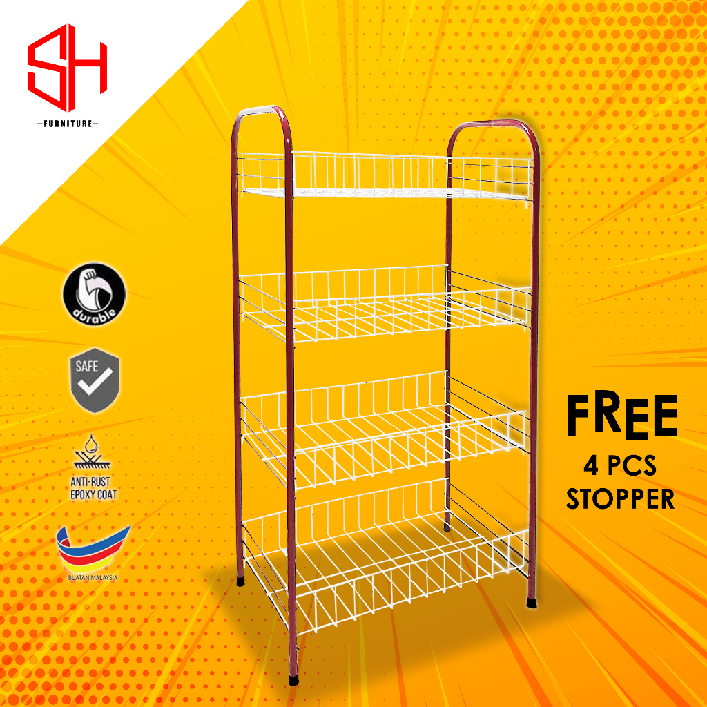 SH Mart Rak Pinggan Mangkuk / Rak Baju / Rak Serbaguna 4 Tingkat