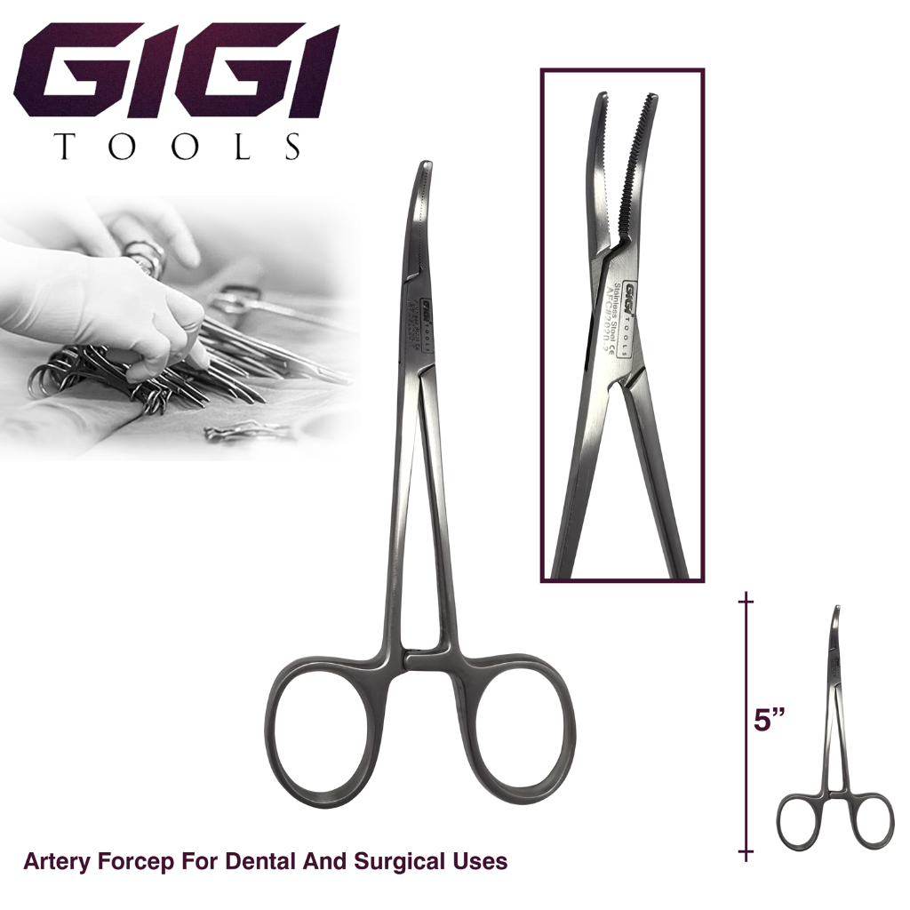 Gigi Tools Mosquito Artery Forceps 5" Curved Dental surgical use, Passed All Health Standards Stainless Steel CE