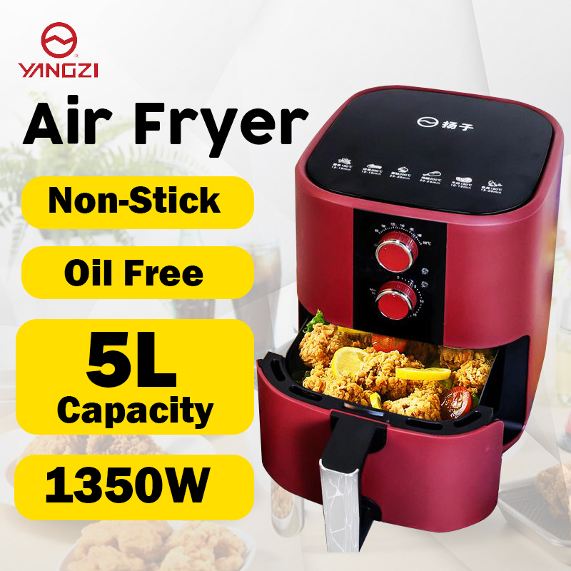 4.5L | 5L | 5.5L Yangzi Air Fryer - Automatic Oil Free Electric Household Fries Machine Non Stick Fry Tools 空气炸锅