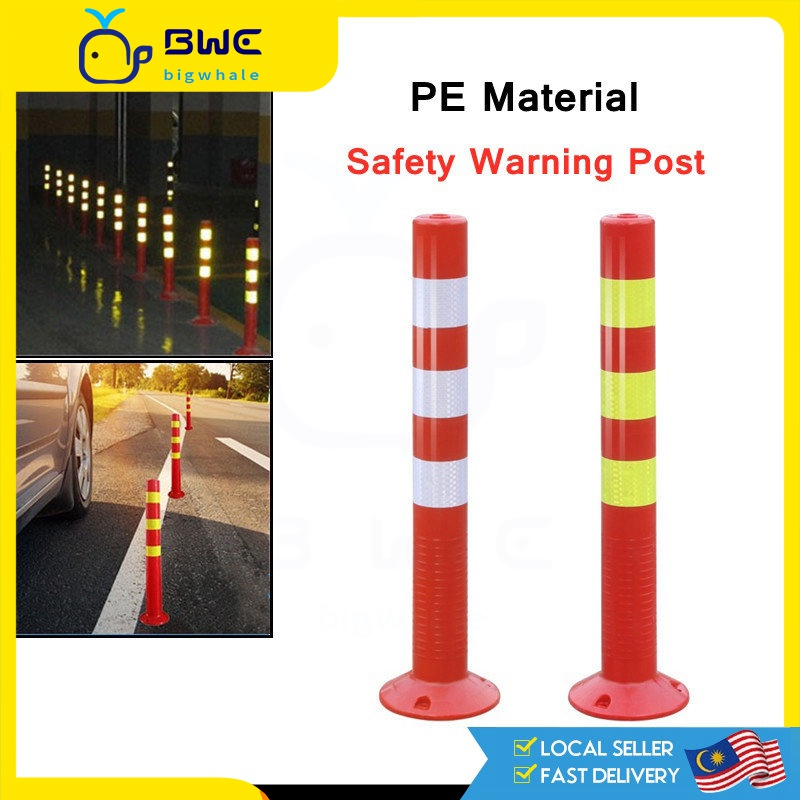 【Local shipment】70cm/75cm PE Safety Warning Posts Reflective Elastic Column Traffic Cone Road Flexible Warning Post Traffic Delineator Post Pole Soft Flexible Type Safety Cone