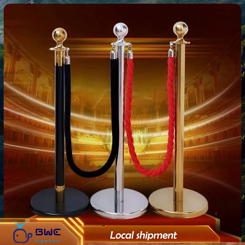 【Local shipment】Gold Pole Queue Stand Silver Pole Queue Stand 1.5m Velvet Rope Crowd Control Belt Stanchion Post Queue Line Barrier Crowd Control Queue Line Barrier For Stanchion