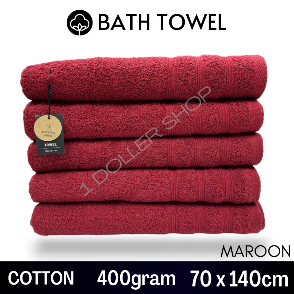 ✿ Maroon Bath Towels 70x130cm Turkish Cotton Premium Quality Soft and Absorbent Towels for Bathroom