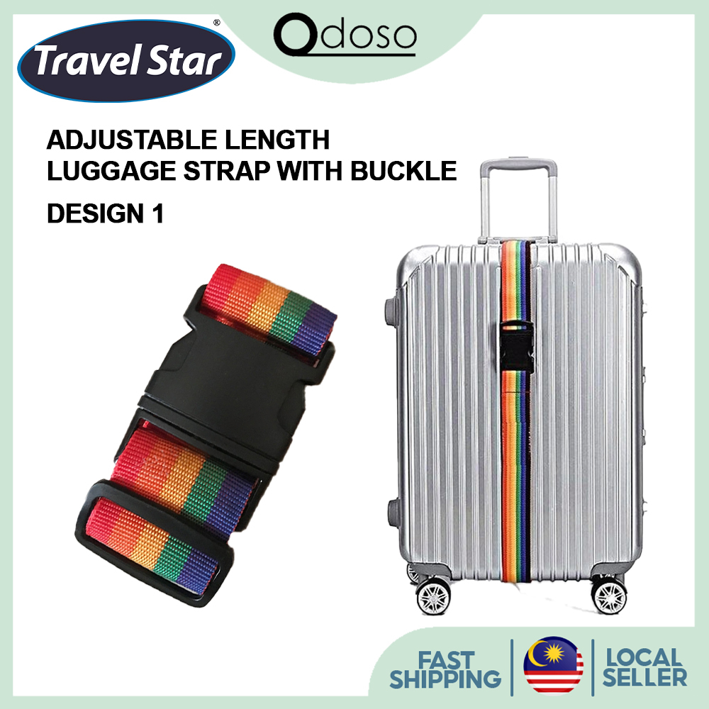 ODOSO Travel Star Adjustable Length Luggage Strap With Buckle