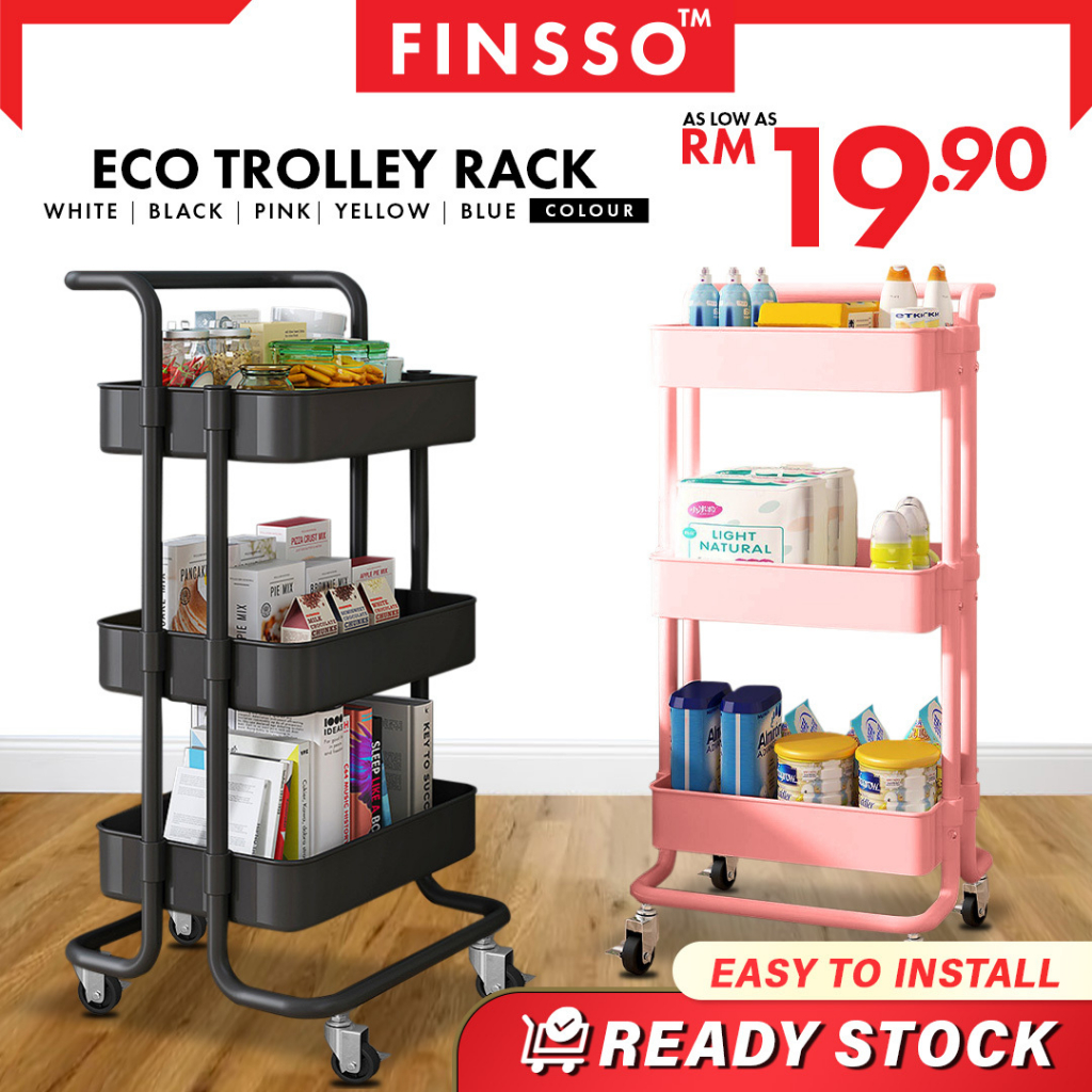 Finsso: Eco Multifunction Trolley Rack / Shelves Home Kitchen Rack Book Shelving Toys / Troli Baby / Rak Dapur / Troli