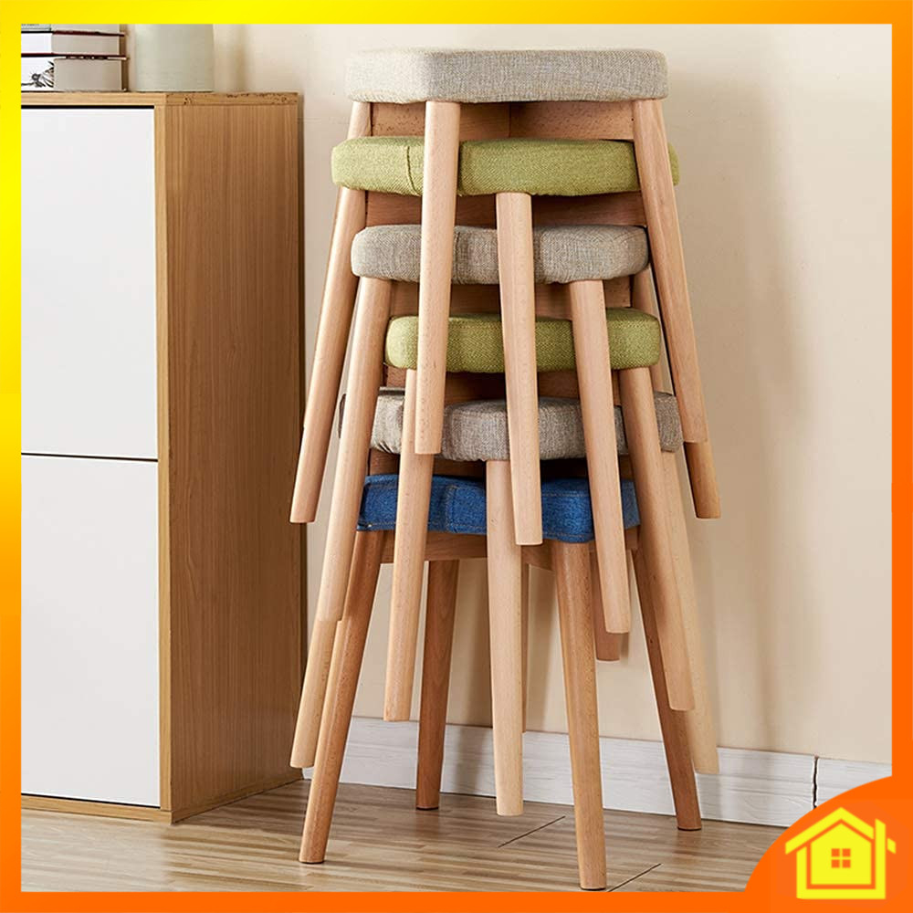 [OneHome] Wooden Chair Stool Sit Down Dressing Wood Cotton Picnic Kerusi Bangku Kayu Tempat Duduk Bersiap Rehat Tambahan