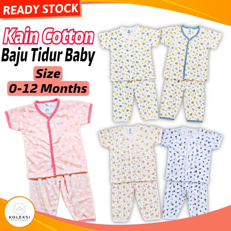 KOLEKSI SEMPURNA Baju Tidur Baby Newborn Baby Sleepwear Baju Tidur Bayi Cotton Sleepsuit Pyjamas Baby Boys Girls Pajamas