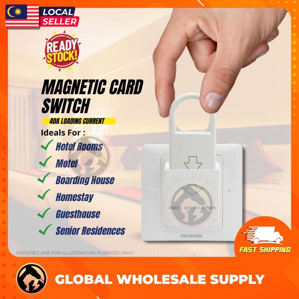 Hotel Hospitality Slotted Key Card Energy Saving Switch Magnetic Card Sensor Switch Electricity Panel 240V 40A PM-1068