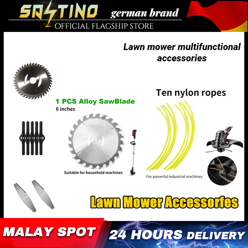 SANTINO Mesin Rumput Alat Ganti Lawn Mower Spare Parts Rechargeable Grass Trimmer Metal/Plastic Grass Cutter Blades