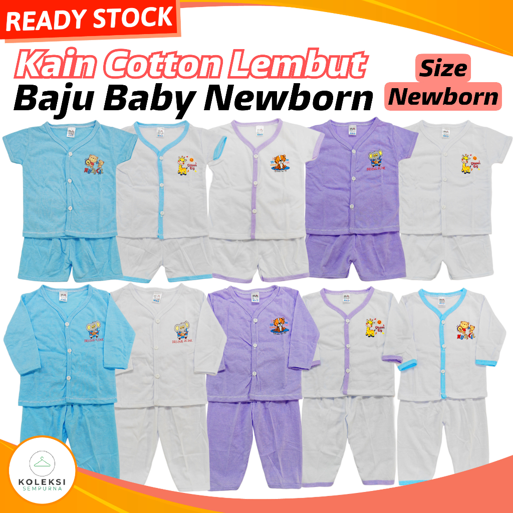 KOLEKSI SEMPURNA Newborn Baby Clothing Baju Baby Putih Newborn Sleepwear Baju Tidur Baby Newborn
