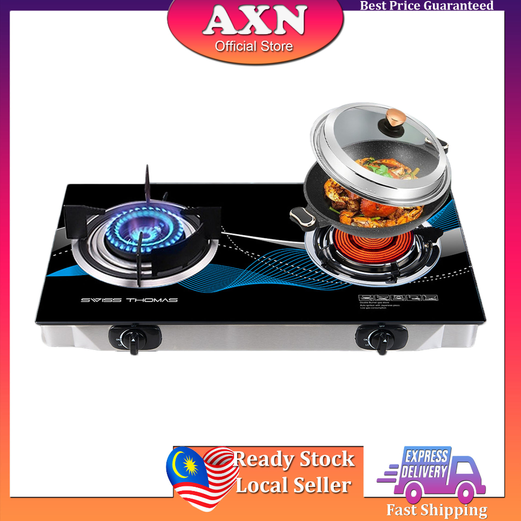 AXN Tempered Glass Infrared Burner Gas Stove Cooktop LPG Gas Saving