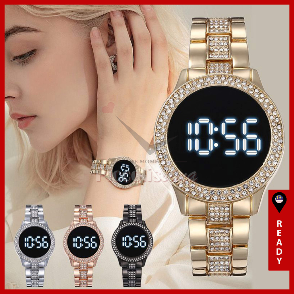 Jam Tangan Perempuan LED Diamond Women Watches Premium Trendy Watch For Women