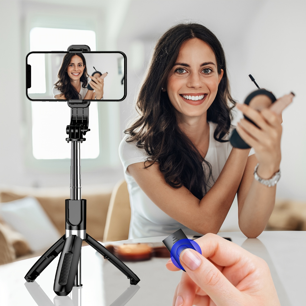 360° Rotate Selfie stick tripod 3 in 1 Wireless Bluetooth For iPhone Android Monopod Shutter Remote Extendable