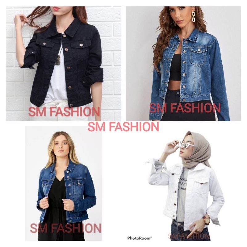 WOMENS JEANS JACKET DENIM HIGH QUALITY(XS-8XL)HARGA MURAH