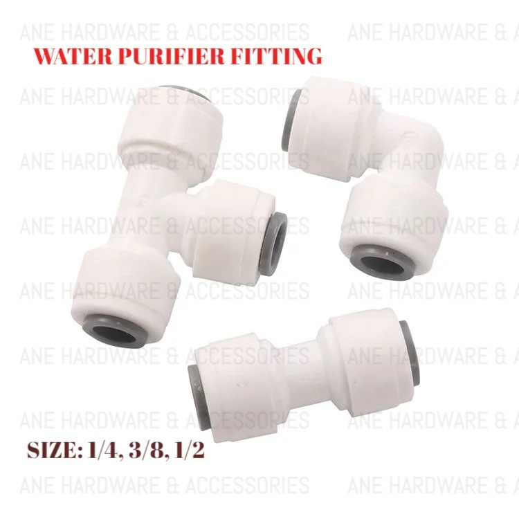 Water Filter Connector Water Purifier Fitting RO Water Fitting 1/4" 3/8" 1/2"