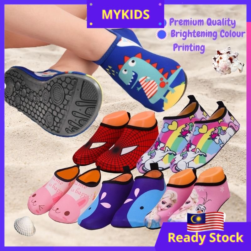 MYKIDS Kids Swim Shoes Adult Aqua Shoes Spiderman Elsa Anti Slippery Unisex Beach Shoes Aqua Socks Swimming Water Shoes