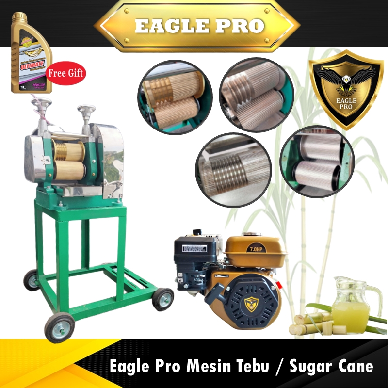 Eagle Pro 4-Stroke Gasoline Stainless Steel Sugar Cane Machine/Mesin Tebu(Made In MALAYSIA)