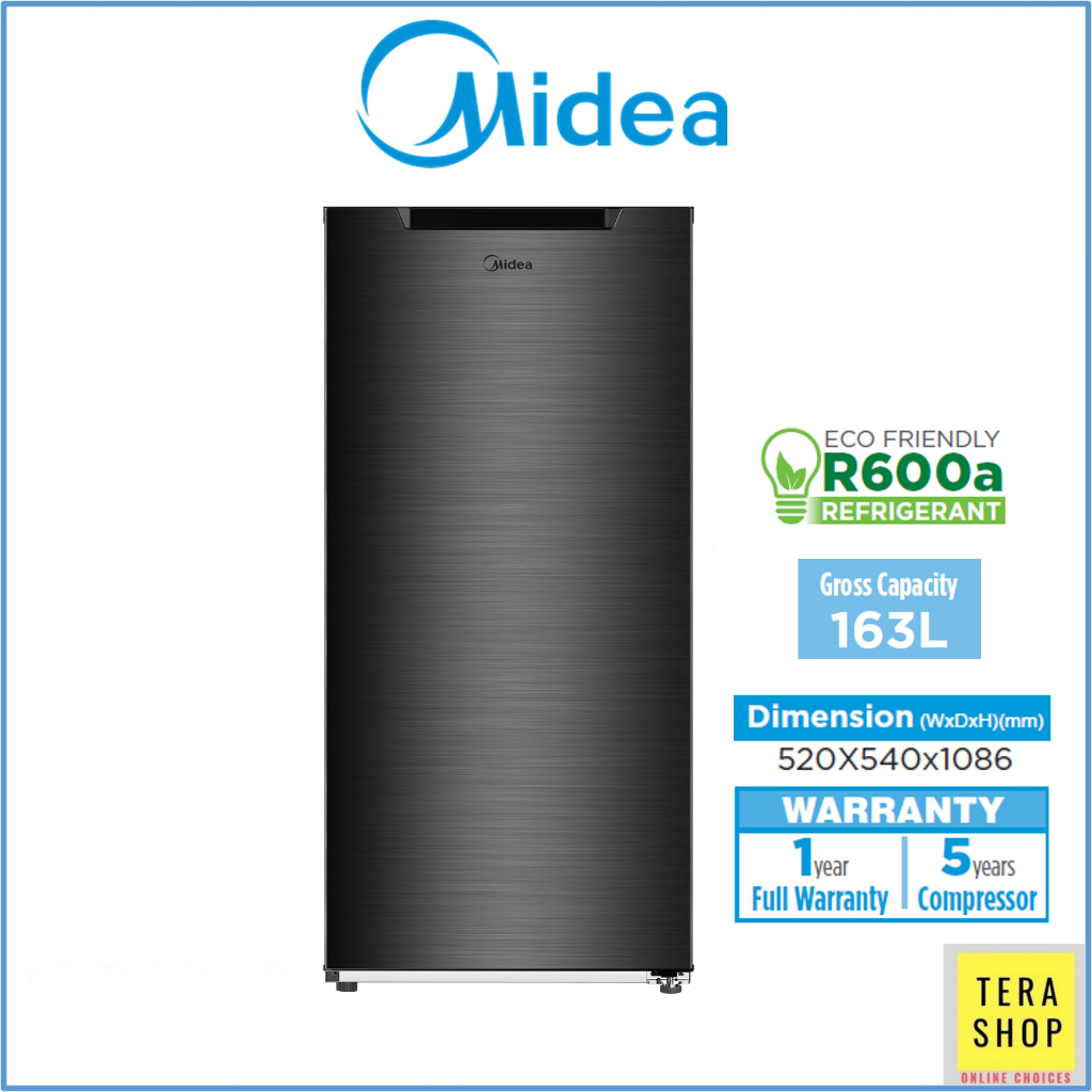 Midea MDRD229FGD42-MY Silver MDRD229FGD28-MY Black 163L Single Door Refrigerator Peti Sejuk Fridge