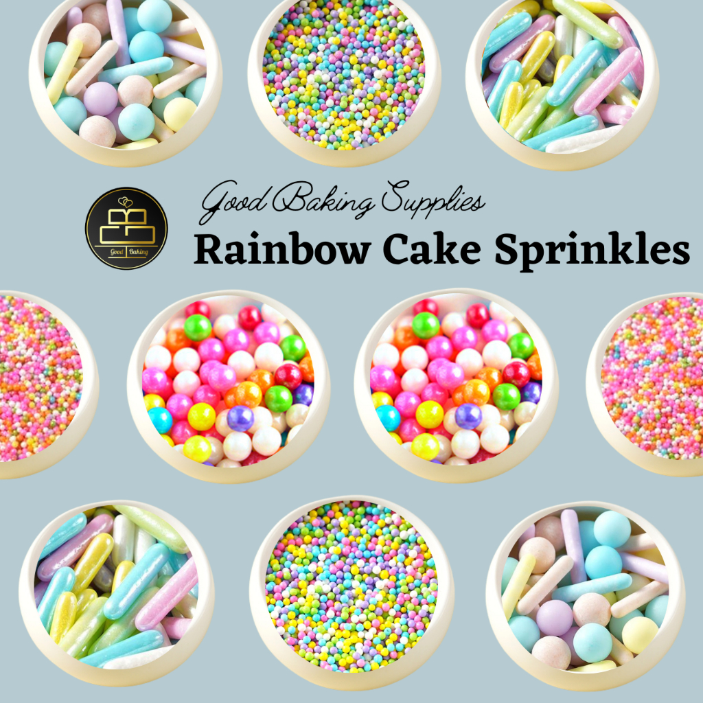 HALAL NEW Rainbow Cake Sprinkles / Gula Hiasan Gula Manik Kek Roti / DIY Halal Food Sprinkle Sugar Deco Cake 网红彩虹 蛋糕糖珠装饰