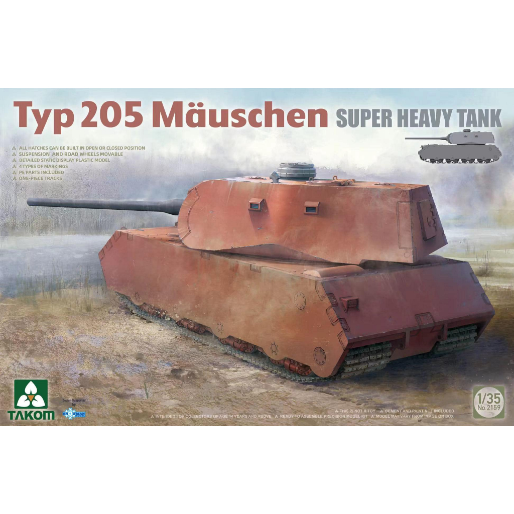 TAKOM 1/35 Typ 205 Mauschen Super Heavy Tank