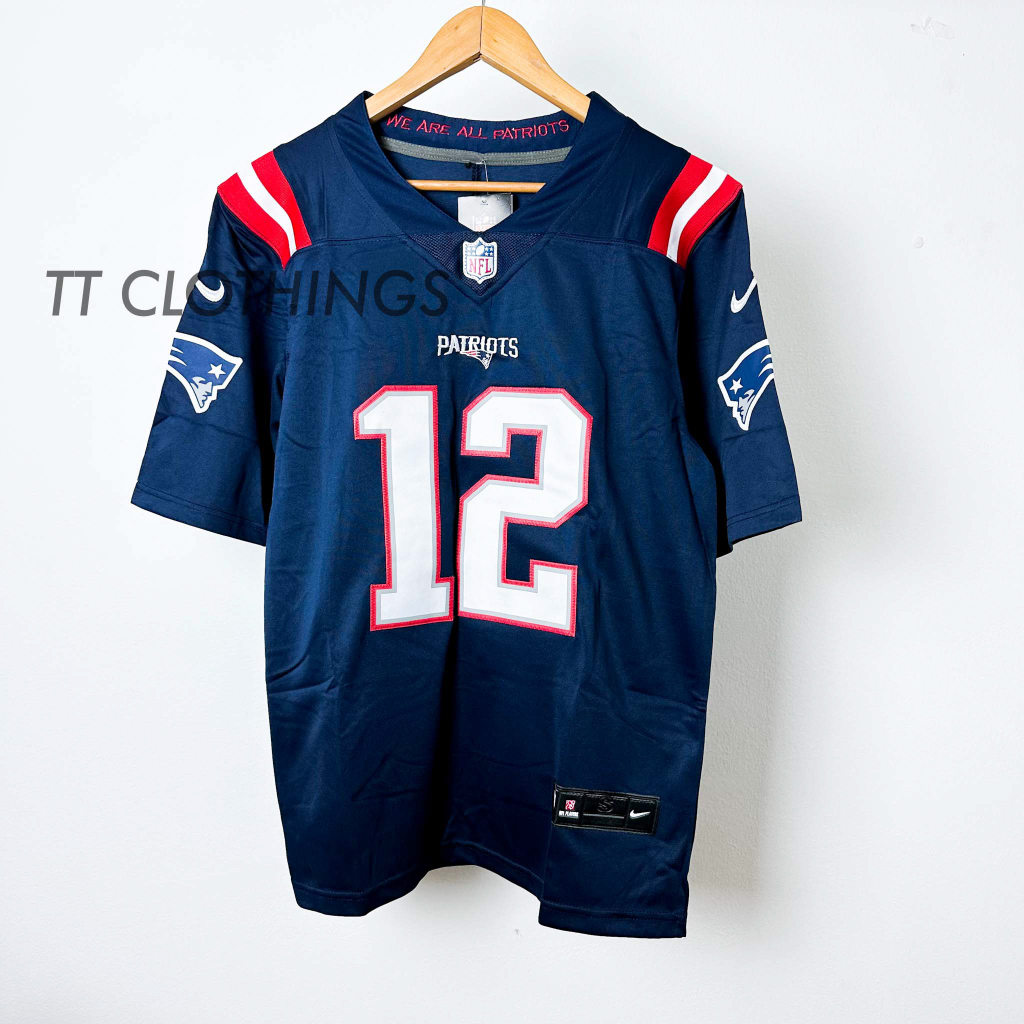 NFL American Football Premium Jersey Rugby Tom Brady #12 Buccaneers Patriots Embroidery Jersey Shirt Plus Size Men