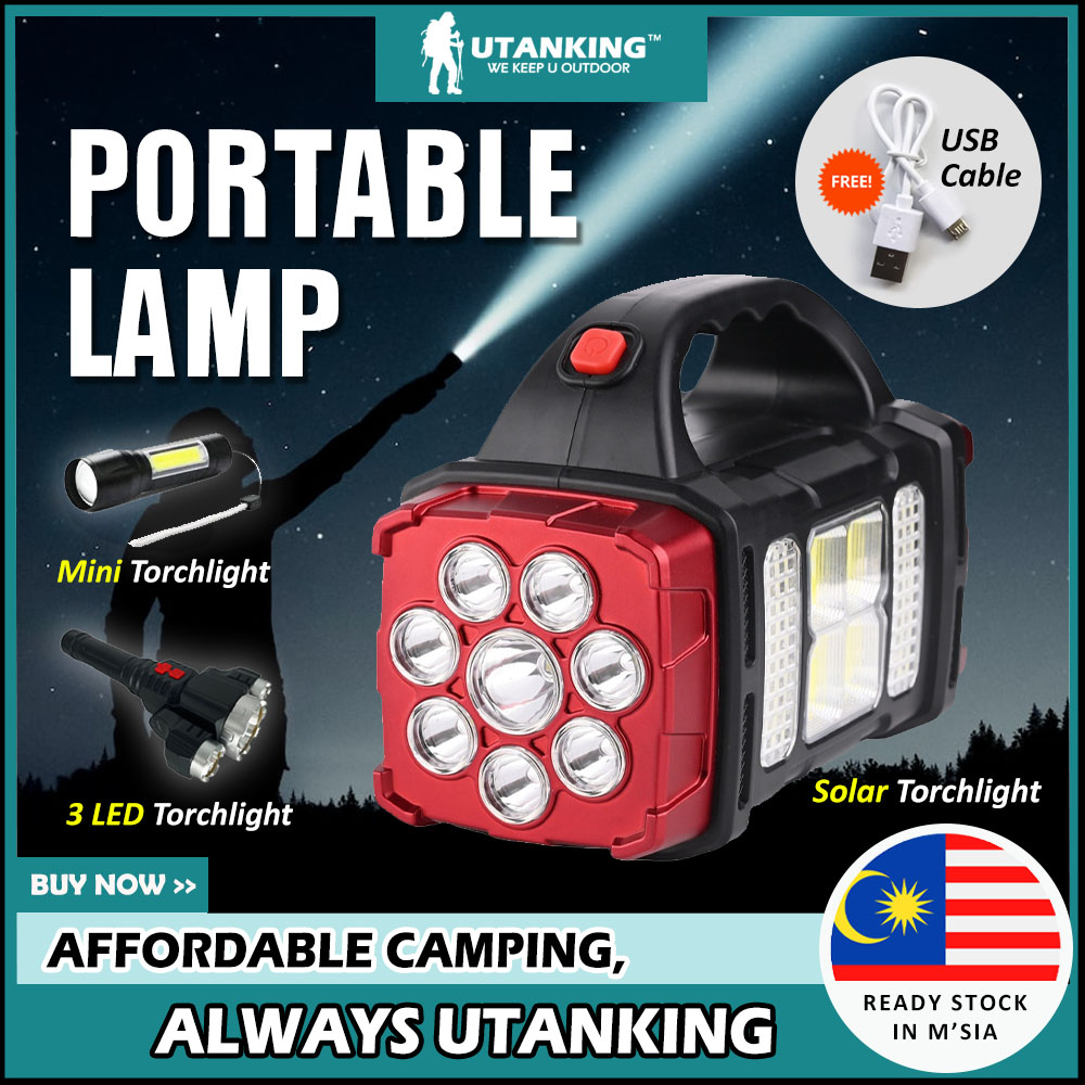 UtanKing™ Rechargeable Camping Torchlight Flashlight LED Hiking Lamp Torch Light Lampu Suluh Terang