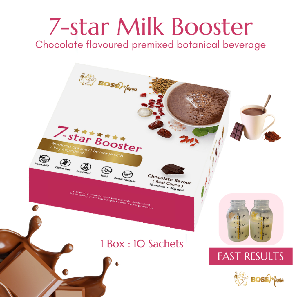 Boss Mama Milk Quality Booster Halal Chocolate Drink Real Cocoa Real Results Tasty No Herbal Taste No Tea (1 Box Bundle)