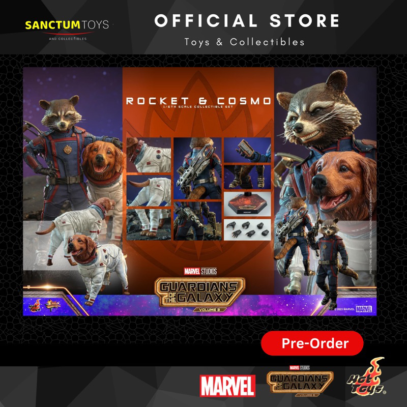 Hot Toys - MMS708 - Guardians of the Galaxy Vol.3 - 1/6th scale Rocket and Cosmo Collectible Set