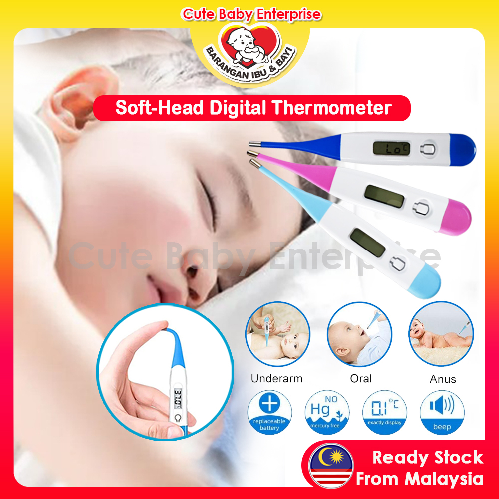 Soft Head Digital Electronic Lcd Thermometer Baby Kids Mouth Underarm Body Fever Temperature Termometer