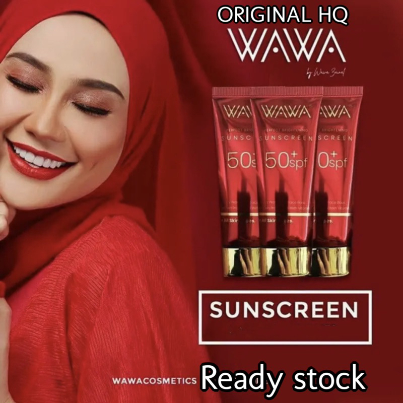 Wawa Sunscreen 30ML/ Wawa Zainal Perfect Brightening Sun Screen Sunblock Sun Protector Lotion Pelindung Matahari