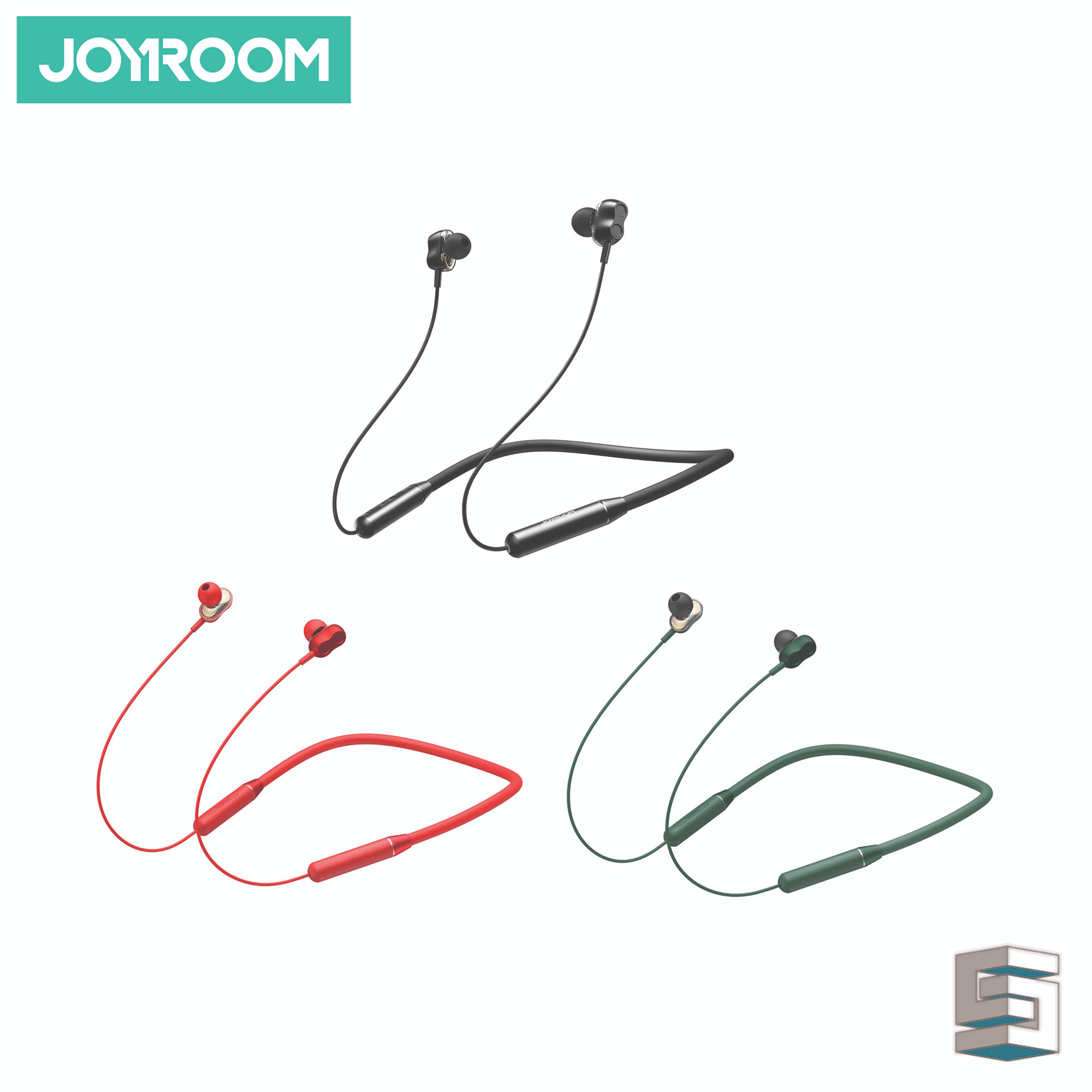 JOYROOM JR-DY01 Wireless Neckband Headphones -Red Black Green