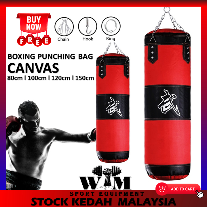 Cheapest Boxing Canvas Punching Bag MMA GYM Fitness Sanda Muay Thai Kicking Sandbag 60CM 80CM 100CM 120CM 150CM 沙包 拳擊