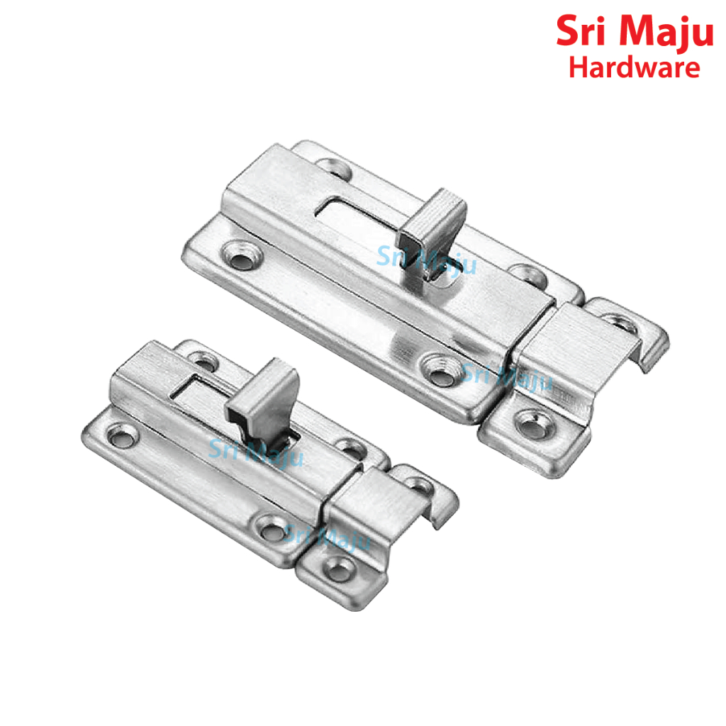 MAJU LDL Square Bolt Slug Stainless Steel Security Safety Door Slide Latch Bolt Shed Gate Fence Toilet Selak Pintu