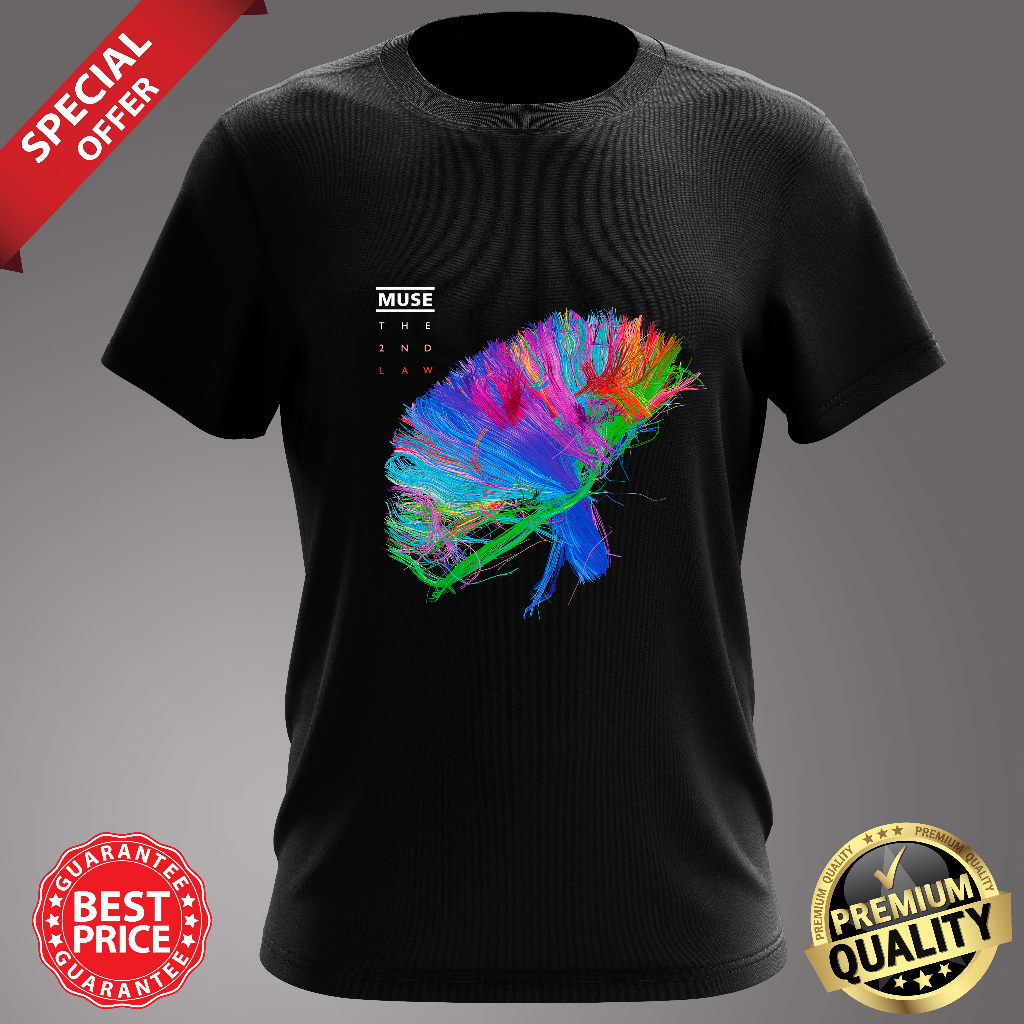 BAJU BAND MUSE THE 2ND LAW ALBUM CUSTOMADE ROUND NECK T-SHIRT