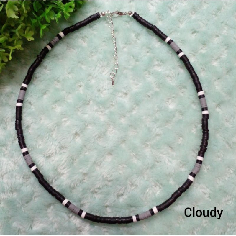 Heishi Beads Short Necklace Choker for Men & Women, Clay Disks Heishi Necklace, Trendy OOTD Tribal Surfer Necklace