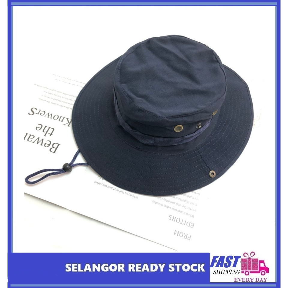 SELANGOR Topi Nelayan UnisexBrimless Safari Military Farmers Cap Sun Fisherman Bucket Hat Outdoor Sun Protection Fishing