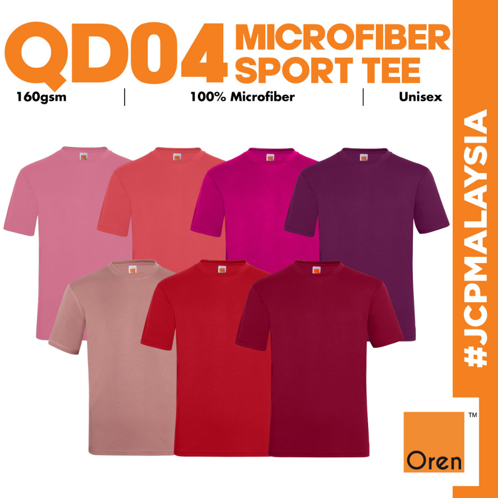 JCP x OREN SPORT QD04 Jersi Microfiber Quick Dry Round Neck Tshirt Baju Jersi Cool Fit T-Shirt Baju Jersey Group C Boxy